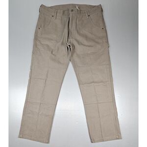 Key Work Pants Mens 36x32. Double Knee Khaki‎ Canvas Grunge Style Carpenter.